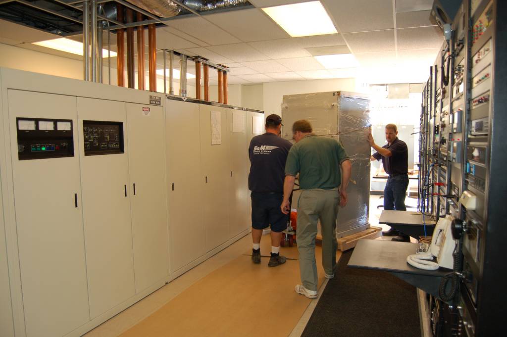 KCBS AM Harris 3DX50 Transmitter Being Moved into Place